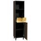Preview: Badezimmer Schrank mit Regal Schwarz und Gold 38 x 33 x 160 cm