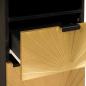 Preview: Badezimmer Schrank mit Regal Schwarz und Gold 38 x 33 x 160 cm