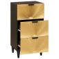 Preview: Sideboard Schwarz und Gold 40 x 33 x 75 cm massives Mangoholz