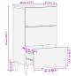 Preview: Sideboard Schwarz und Gold 40 x 33 x 75 cm massives Mangoholz
