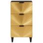 Preview: Sideboard Schwarz und Gold 40 x 33 x 75 cm massives Mangoholz