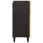 Preview: Sideboard Schwarz und Gold 40 x 33 x 75 cm massives Mangoholz