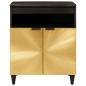 Preview: Sideboard Schwarz und Gold 60 x 33 x 75 cm massives Mangoholz