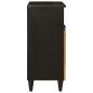 Preview: Sideboard Schwarz und Gold 60 x 33 x 75 cm massives Mangoholz