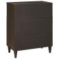 Preview: Sideboard Schwarz und Gold 60 x 33 x 75 cm massives Mangoholz