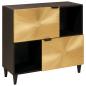 Preview: ARDEBO.de - Beistellschrank mit Speicher Schwarz und Gold 80 x 33.5 x 75 cm