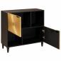 Preview: Beistellschrank mit Speicher Schwarz und Gold 80 x 33.5 x 75 cm