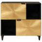 Preview: Beistellschrank mit Speicher Schwarz und Gold 80 x 33.5 x 75 cm