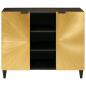 Preview: Beistellschrank mit Speicher Schwarz und Gold 90 x 33.5 x 75 cm