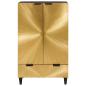 Preview: Beistellschrank mit Tür Schwarz und Gold 60 x 33.5 x 100 cm