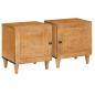 Preview: ARDEBO.de - Nachttisch 2 pcs Hellbraun 40 x 33 x 46 cm massives Mangoholz