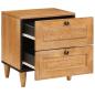Preview: Nachttisch 2 pcs Hellbraun 40 x 33 x 46 cm massives Mangoholz