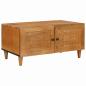 Preview: ARDEBO.de - Couchtisch mit Tür Hellbraun 80 x 50 x 40 cm massives Mangoholz
