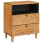 Preview: ARDEBO.de - Nachttisch Hellbraun 50 x 33 x 60 cm massives Mangoholz