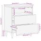 Preview: Nachttisch Hellbraun 50 x 33 x 60 cm massives Mangoholz