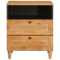 Preview: Nachttisch Hellbraun 50 x 33 x 60 cm massives Mangoholz
