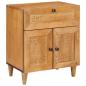 Preview: ARDEBO.de - Nachttisch mit Tür Hellbraun 50 x 33 x 60 cm massives Mangoholz