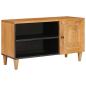 Preview: ARDEBO.de - TV-Schränk mit Tür Hellbraun 80 x 33 x 46 cm massives Mangoholz