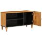 Preview: TV-Schränk mit Tür Hellbraun 80 x 33 x 46 cm massives Mangoholz