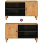 Preview: TV-Schränk mit Tür Hellbraun 80 x 33 x 46 cm massives Mangoholz
