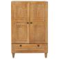 Preview: Hochboard mit Tür Hellbraun 60 x 33 x 100 cm massives Mangoholz