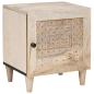 Preview: ARDEBO.de - Nachttisch Beige 40 x 33 x 46 cm massives Mangoholz