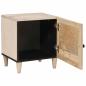 Preview: Nachttisch Beige 40 x 33 x 46 cm massives Mangoholz