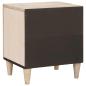 Preview: Nachttisch Beige 40 x 33 x 46 cm massives Mangoholz