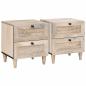 Preview: ARDEBO.de - Nachttisch 2 pcs Beige 40 x 33 x 46 cm massives Mangoholz