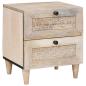 Preview: Nachttisch 2 pcs Beige 40 x 33 x 46 cm massives Mangoholz