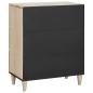 Preview: Sideboard mit Speicher Weiß 60 x 33 x 75 cm massives Mangoholz