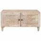 Preview: Couchtisch mit Tür Beige 80 x 50 x 40 cm massives Mangoholz