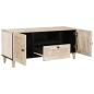 Preview: TV-Schränk mit Regal Weiß 105 x 33 x 46 cm massives Mangoholz