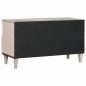 Preview: TV-Schränk mit Regal Weiß 80 x 33 x 46 cm massives Mangoholz