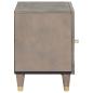 Preview: Nachttisch Grau 40 x 33 x 46 cm massives Mangoholz