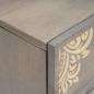 Preview: Nachttisch Grau 40 x 33 x 46 cm massives Mangoholz