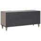 Preview: TV-Schränk Grau und Gold 105 x 33,5 x 46 cm Massivholz Mango