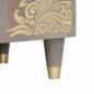 Preview: TV-Schränk Grau und Gold 105 x 33,5 x 46 cm Massivholz Mango