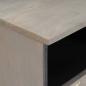 Preview: TV-Schränk mit Regal Grau und Gold Massivholz Mango