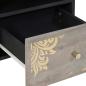 Preview: TV-Schränk mit Regal Grau und Gold Massivholz Mango