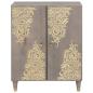 Preview: Sideboard Grau und Gold 60 x 33.5 x 75 cm Massivholz Mango