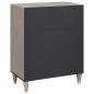 Preview: Sideboard Grau und Gold 60 x 33.5 x 75 cm Massivholz Mango