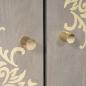 Preview: Sideboard Grau und Gold 60 x 33.5 x 75 cm Massivholz Mango