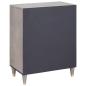Preview: Sideboard Grau und Gold 60 x 33.5 x 75 cm Massivholz Mango