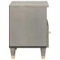 Preview: Nachttisch Grau 40 x 33 x 46 cm massives Mangoholz