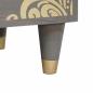 Preview: Nachttisch Grau 40 x 33 x 46 cm massives Mangoholz