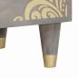 Preview: Nachttisch Grau 50 x 33 x 62 cm massives Mangoholz