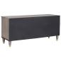 Preview: TV-Schränk Grau und Gold 100 x 33.5 x 46 cm Massivholz Mango