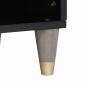 Preview: TV-Schränk Grau und Gold 100 x 33.5 x 46 cm Massivholz Mango