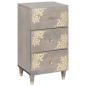 Preview: ARDEBO.de - Sideboard Grau und Gold 40 x 33.5 x 75 cm Massivholz Mango